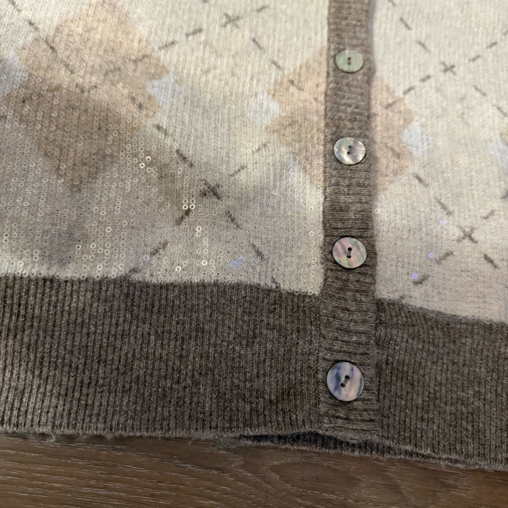NWT Zara Sequin Argyle Knit Vest - Picture 3 of 5